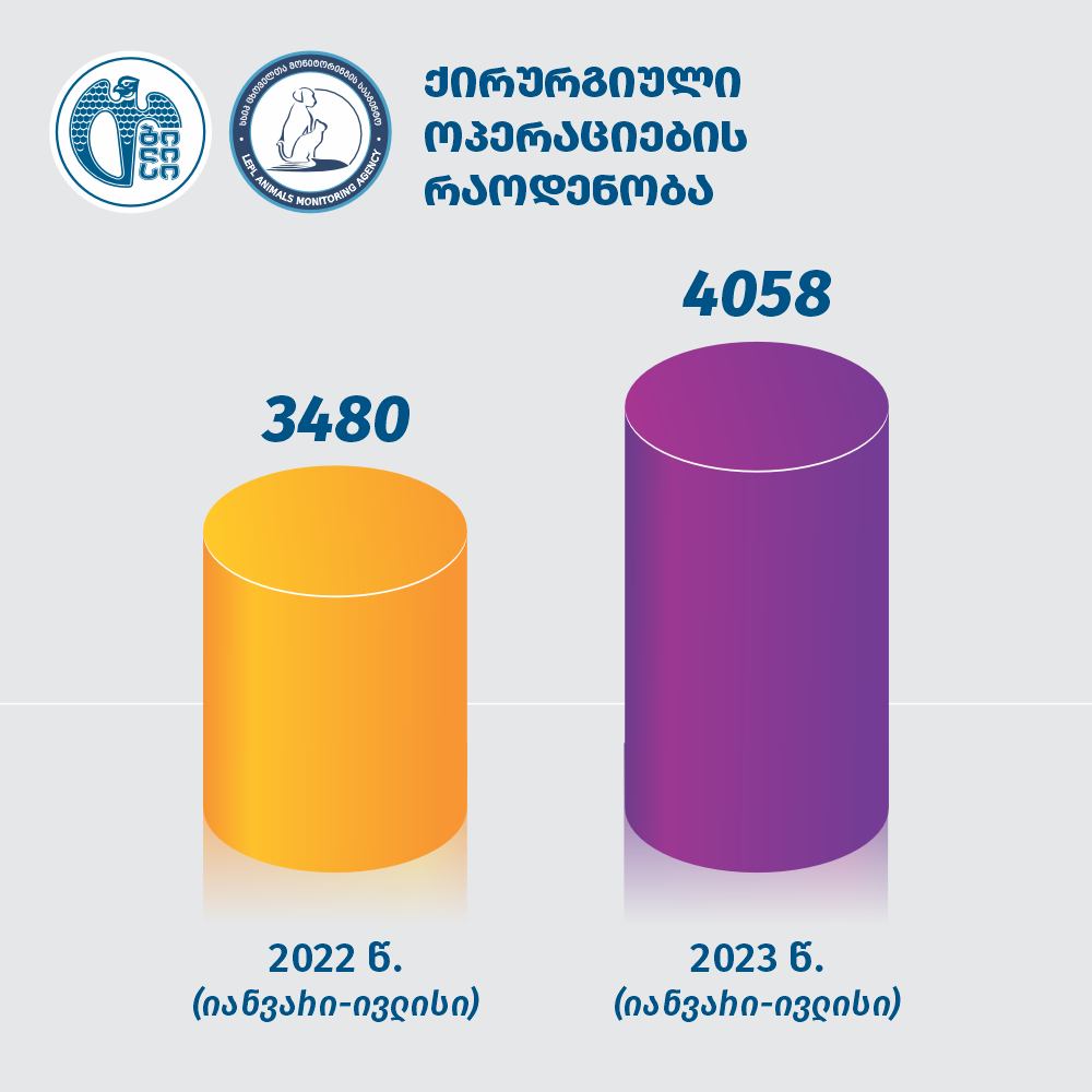 ოპარატიული ჯგუფების რეაგირებებისა და თავშესაფარში ჩატარებული ქირურგიული ოპერაციების რაოდენობა გაიზარდა